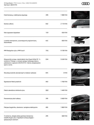 Audi S3 cena 195000 przebieg: 27400, rok produkcji 2022 z Mielec małe 277